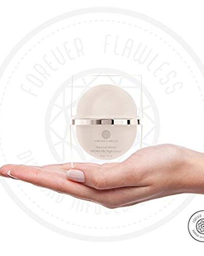 Forever Flawless HYDRA-PM Night Cream – Infused with Vitamins and 100% Natural Diamond Powder – Anti-Aging Anti-Wrinkle Face Cream for Men and Women – White Diamond Collection FF15, (1.76 oz)