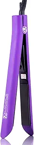 Royale Platinum Genius Heating Element Flat Iron Luxury Ceramic Tourmaline 2 in 1 Hair Straightener/Curler (Deep Purple)