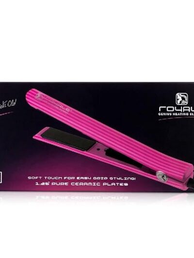 Royale Platinum Genius Heating Element Flat Iron Luxury Ceramic Tourmaline 2 in 1 Hair Straightener/Curler (Rainbow)