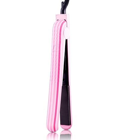 Royale Platinum Genius Heating Element Flat Iron Luxury Ceramic Tourmaline 2 in 1 Hair Straightener/Curler (Candy Stripes)