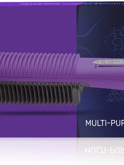 Royale Luxury Ceramic Hair Straightener Brush – Genius Heating Element, Ionic Technology (Purple)