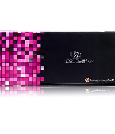 Royale Classic Flat Iron Hair Straightener, Hot Pink, Ceramic Floating Plate Design, Easy to Use, Will Not Damage Hair, 5 Year Unconditional Warranty