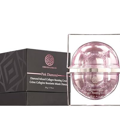 Forever Flawless Diamond Infused Collagen Boosting Cream Designed for Anti-Aging, Facial Moisturizer for Women, Anti-Wrinkle, Collagen Booster for Face and Neck, FF32 (1.76 oz)