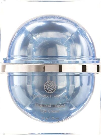 Forever Flawless Diamond Infused Eye Cream. Blue Diamond Eye Cream Formulated to Diminish Puffiness, Bags, Dark Circles, Wrinkles, and Fine-Lines around the Eyes.