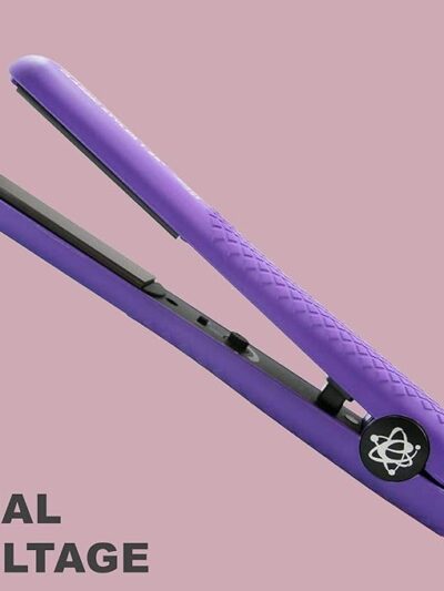 Classic Styler Ceramic Flat Iron – Styling Iron with 1.25 Inch Floating Plates – Negative Ion Technology for Healthy Hair – Dual Voltage Hair Straightener – Deep Purple