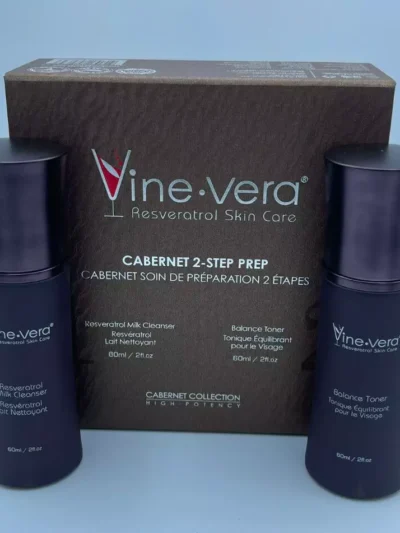 VINE VERA RESVERATROL CABERNET 2 STEP- MILK CLEANSER & BALANCE TONER 60ML EACH