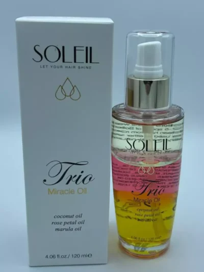 SOLEIL Trio Miracle Oil, coconut oil rose petal oil marula oil 120ml 4.06 fl. oz