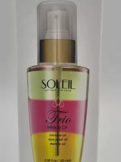 SOLEIL Trio Miracle Oil, coconut oil rose petal oil marula oil 120ml 4.06 fl. oz